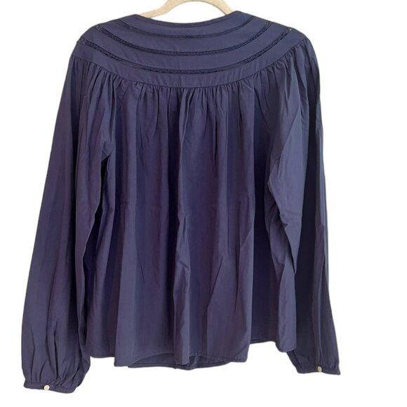 Women's NWT Universal Thread Blue Puff‎ Sleeve Peasant Top Size Large - Picture 2 of 4